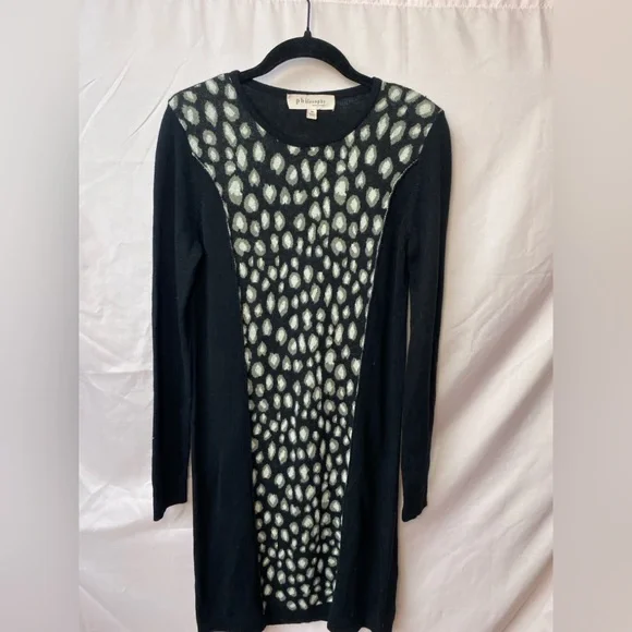 Philosophy Republic Clothing Medium Sweater Dress Knit Leopard Print - Picture 2 of 14